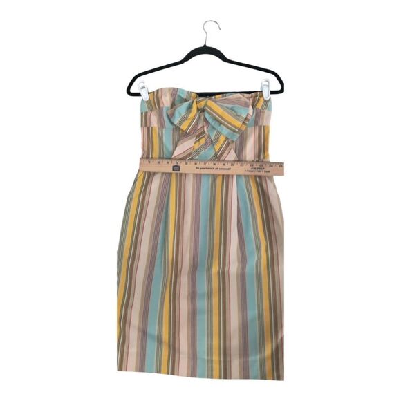 Moulinette Soeurs Anthropologie Strapless Dress with Pastel Stripes Sz 4 - Picture 2 of 11